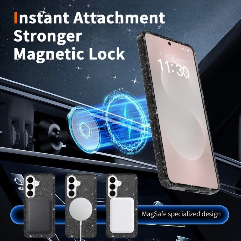 Hülle Samsung Galaxy S26 Glitzernde Magnetische Geldbörse