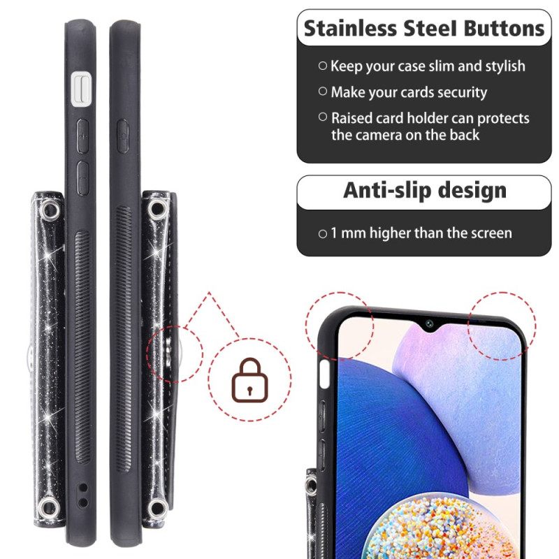 Hülle Samsung Galaxy S26 Handyhülle Glitzernder Kartenhalter Und Schultergurt