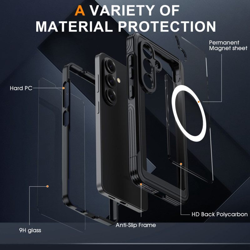 Hülle Samsung Galaxy S26 Magnetisch Mit Schutzfolie Aus Gehärtetem Glas
