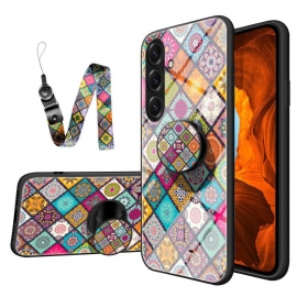 Κάλυμμα Samsung Galaxy S26 Βάση Patchwork Και Λουράκι