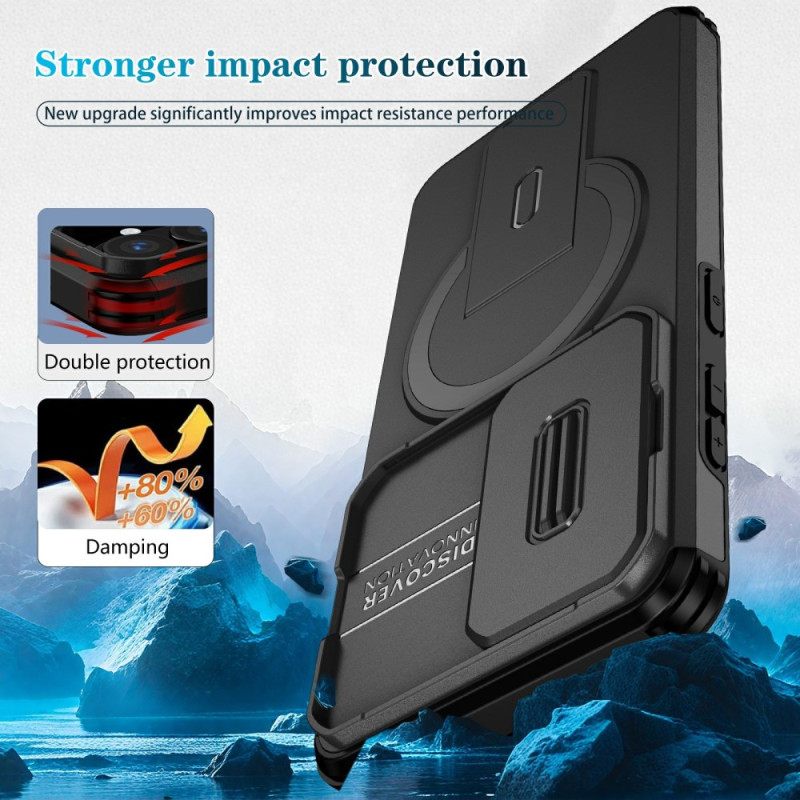 Κάλυμμα Samsung Galaxy S26 Συρόμενη Μαγνητική Βάση Και Θήκη Κάμερας Σιλικόνης