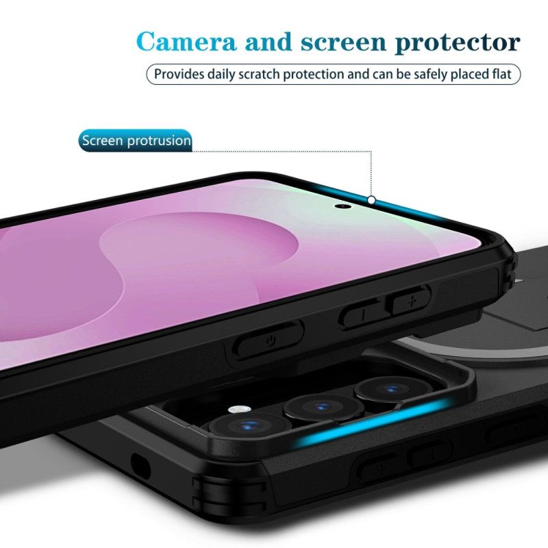 Κάλυμμα Samsung Galaxy S26 Συρόμενη Μαγνητική Βάση Και Θήκη Κάμερας Σιλικόνης