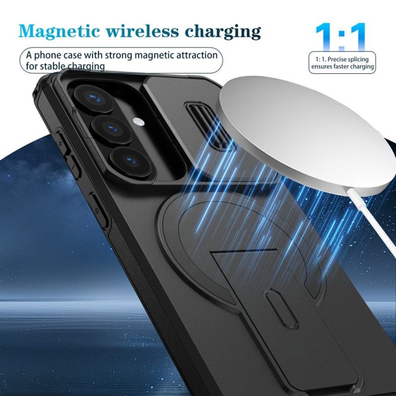 Κάλυμμα Samsung Galaxy S26 Συρόμενη Μαγνητική Βάση Και Θήκη Κάμερας Σιλικόνης