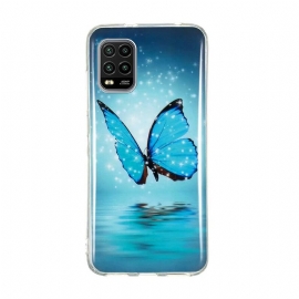 Θήκη Xiaomi Mi 10 Lite Φθορίζουσα Μπλε Πεταλούδα