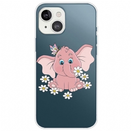 Θήκη iPhone 14 Plus Διαφανής Ροζ Ελέφαντας