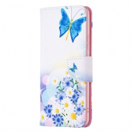 δερματινη θηκη Xiaomi 12 / 12X Ζωγραφισμένες Πεταλούδες Και Λουλούδια