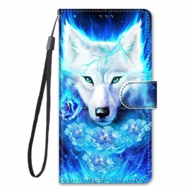 Θήκη Flip Xiaomi 12 / 12X με κορδονι Lanyard Wolf