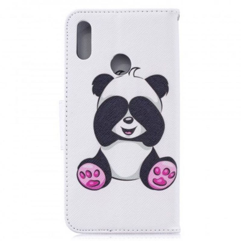 δερματινη θηκη Huawei Y7 2019 Panda Fun