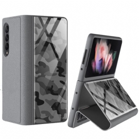 θηκη κινητου Samsung Galaxy Z Fold 3 5G Θήκη Flip Camo Tempered Glass