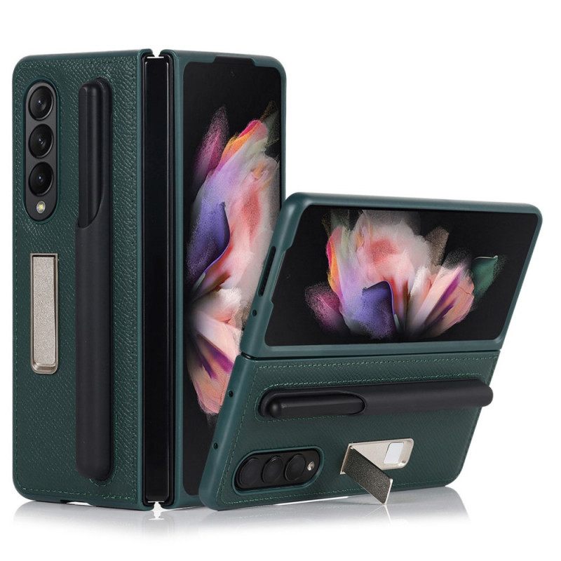 Θήκη Samsung Galaxy Z Fold 3 5G Βάση Και Θήκη Γραφίδας Από Γνήσιο Δέρμα