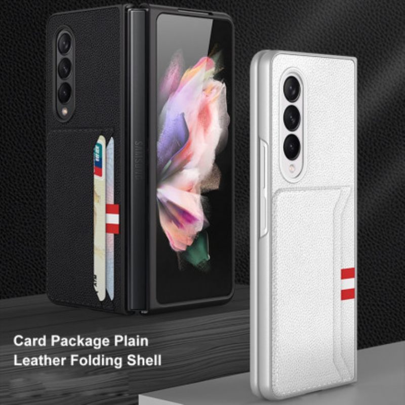 Θήκη Samsung Galaxy Z Fold 3 5G Πλεκτή Δερμάτινη Θήκη Κάρτας Gkk