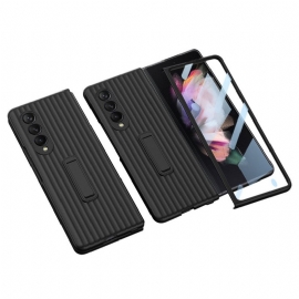 Θήκη Samsung Galaxy Z Fold 3 5G Υπόστρωμα Με Υφή Και Προστασία Οθόνης Gkk