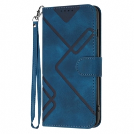 Δερματινη Θηκη Google Pixel 10 / 10 Pro Γεωμετρικές Γραμμές Και Λουρί