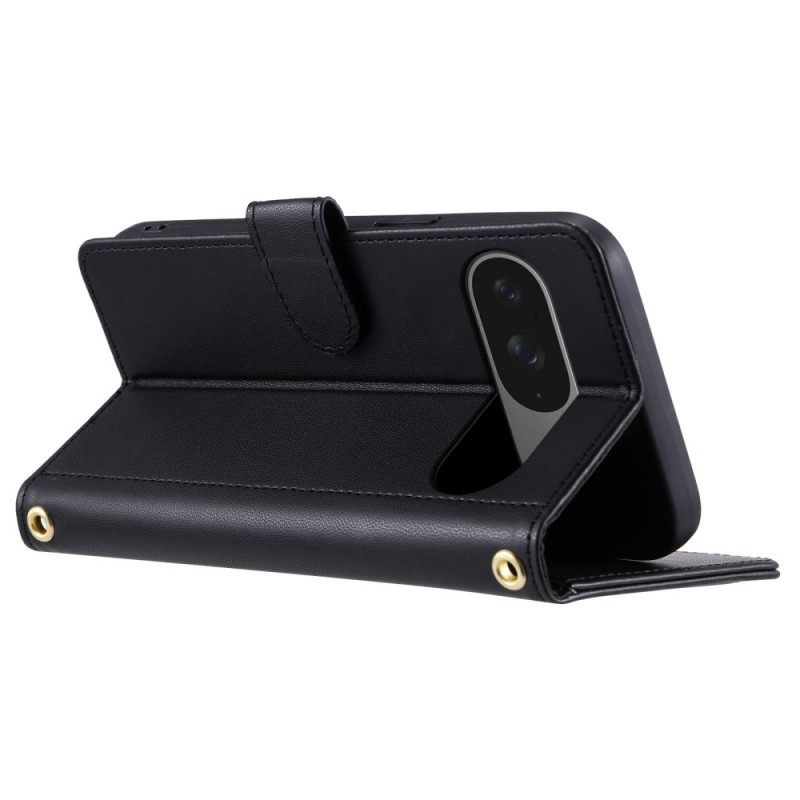 Δερματινη Θηκη Google Pixel 10 / 10 Pro Καπιτονέ Με Λουράκια