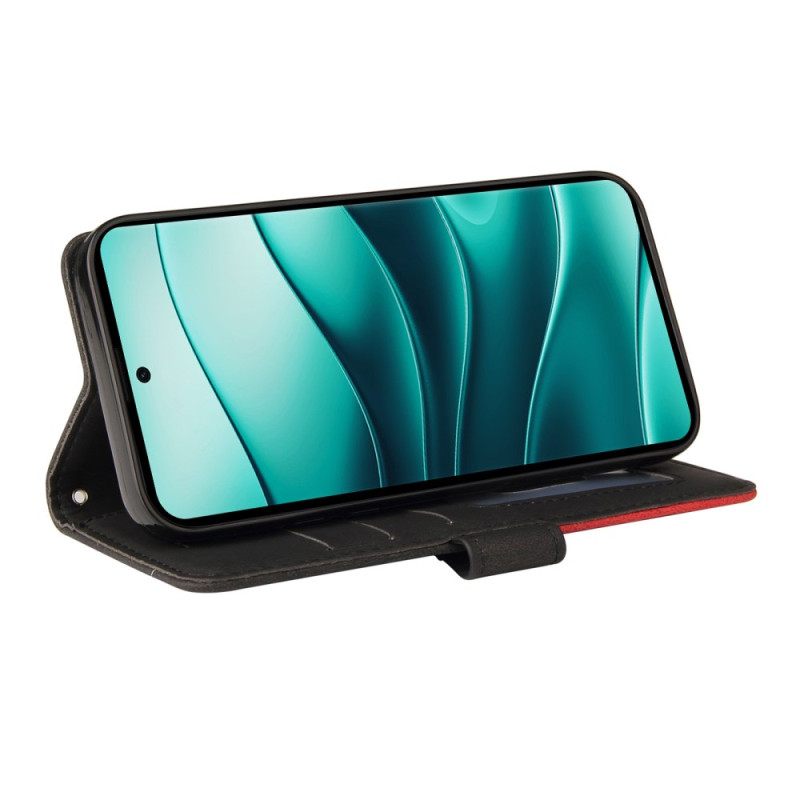 Δερματινη Θηκη Xiaomi Redmi Note 14 Pro 5g Δίχρωμες Κυματιστές Γραμμές