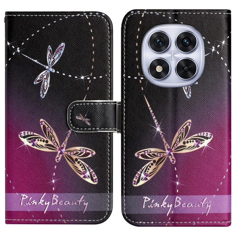 Δερματινη Θηκη Xiaomi Redmi Note 14 Pro 5g Λιβελούλες Σιλικόνης