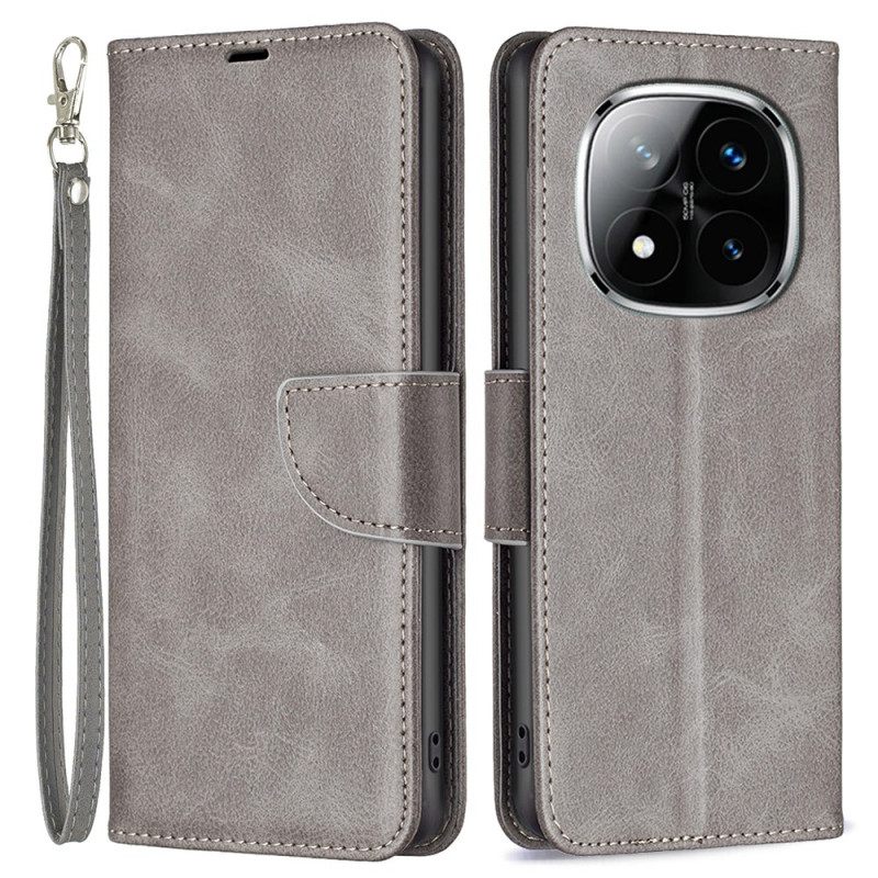 Δερματινη Θηκη Xiaomi Redmi Note 14 Pro 5g Λοξό Κλείσιμο Λουριού