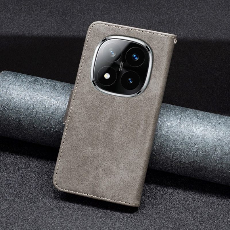 Δερματινη Θηκη Xiaomi Redmi Note 14 Pro 5g Λοξό Κλείσιμο Λουριού