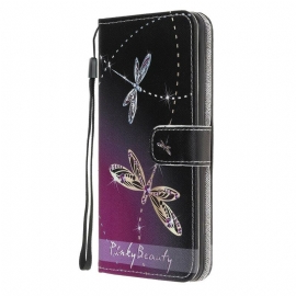 δερματινη θηκη Samsung Galaxy A10 με κορδονι Strappy Dragonflies