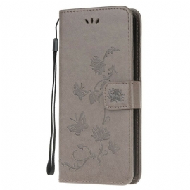Κάλυμμα Sony Xperia 5 με κορδονι Πεταλούδες Και Λουλούδια Strappy