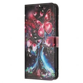 Δερματινη Θηκη Poco C71 Δέντρο Και Πεταλούδες Σιλικόνης