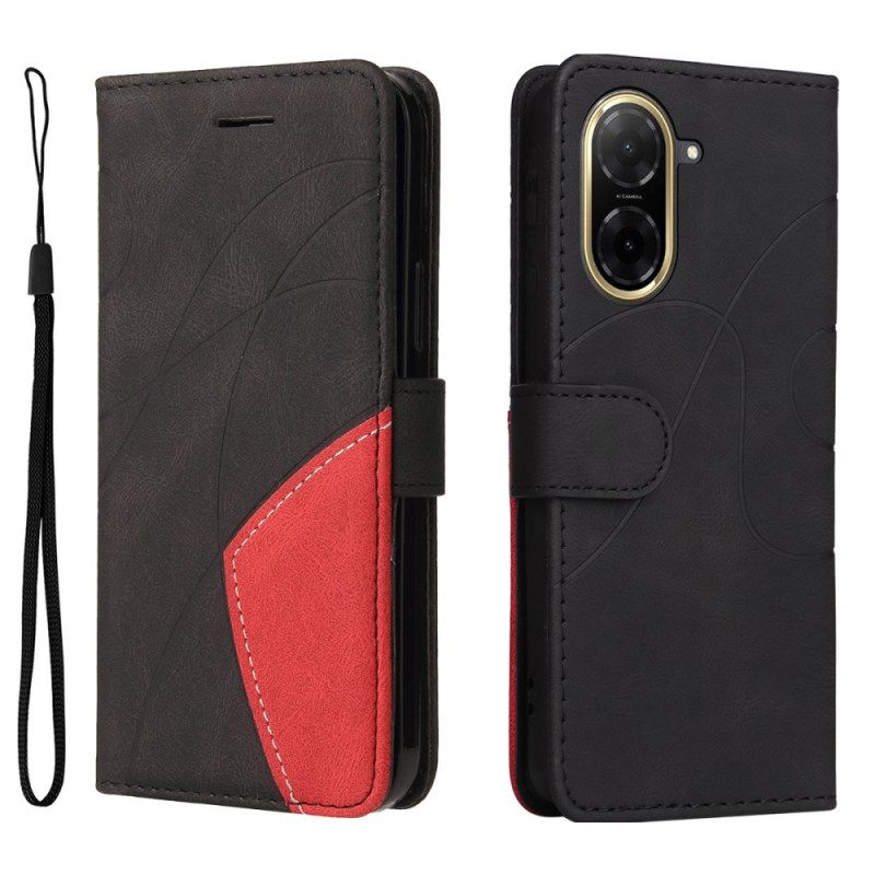 Δερματινη Θηκη Poco C71 Δίχρωμο Κυματάκι Σιλικόνης