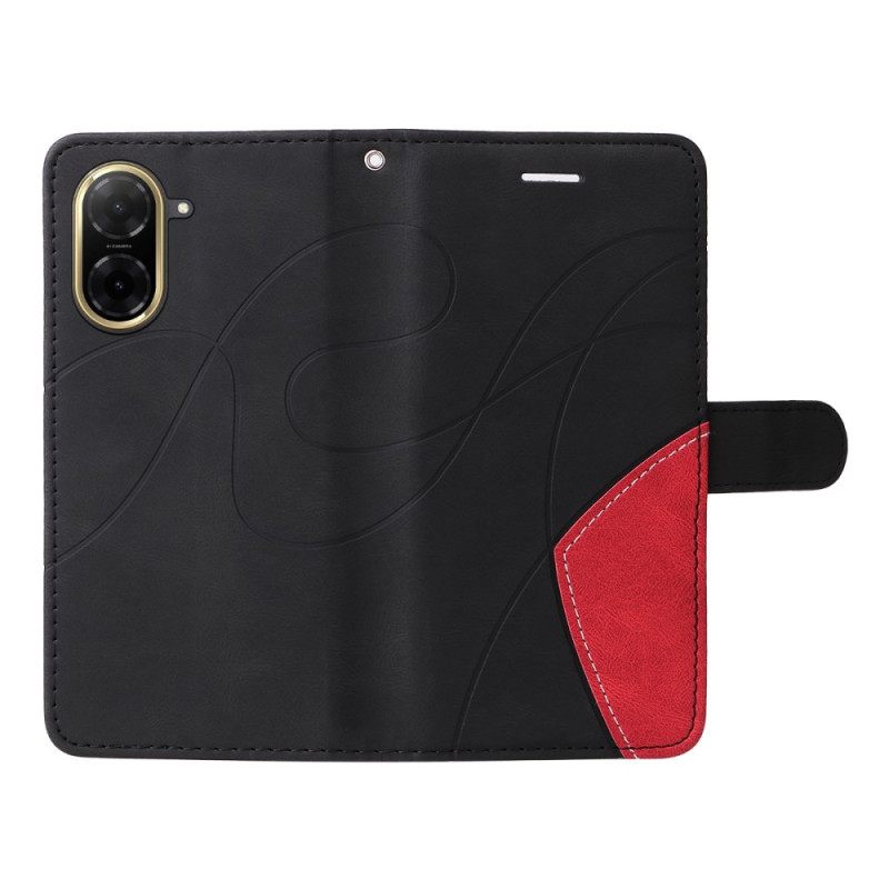 Δερματινη Θηκη Poco C71 Δίχρωμο Κυματάκι Σιλικόνης