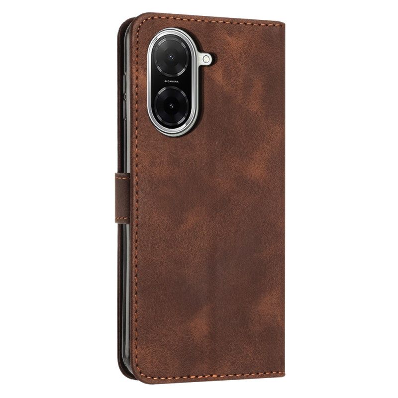 Δερματινη Θηκη Poco C71 Γραμμικό Σχέδιο Με Λουρί