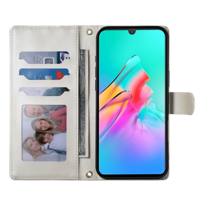 Δερματινη Θηκη Poco C71 Καπιτονέ Με Λουράκι Και Ιμάντα Ώμου