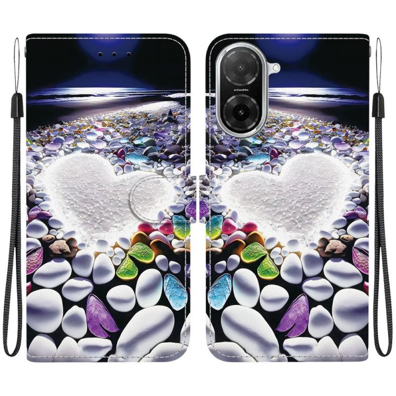 Δερματινη Θηκη Poco C71 Λευκή Καρδιά