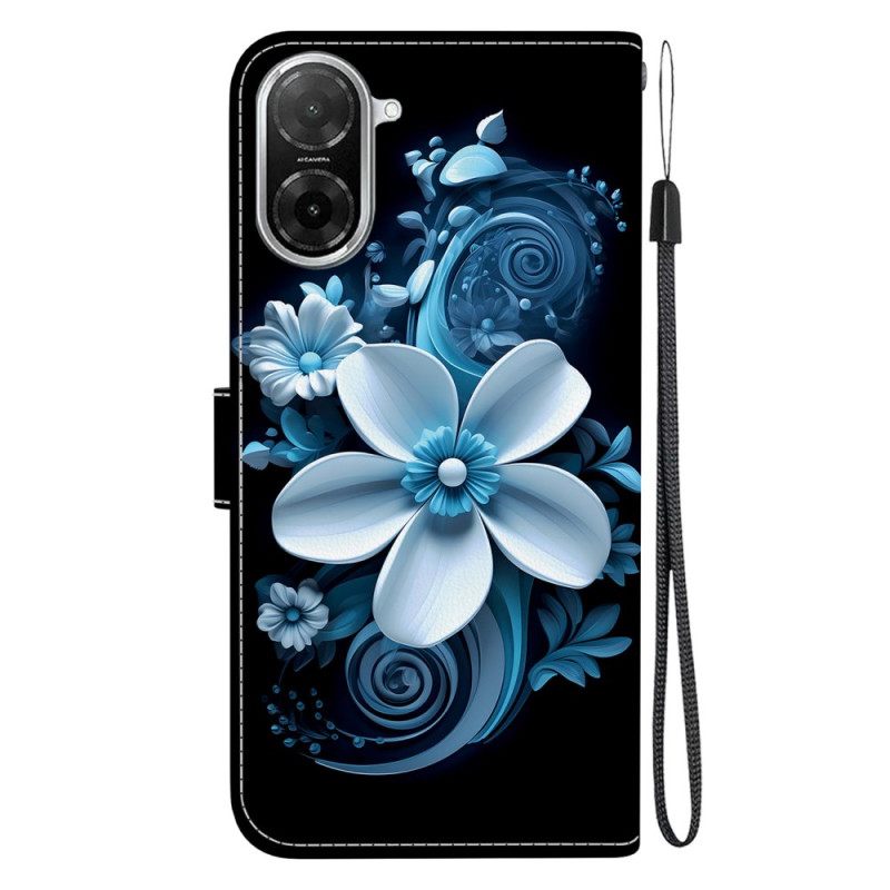 Δερματινη Θηκη Poco C71 Μαύρη Ορχιδέα Σιλικόνης