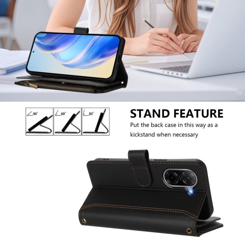 Δερματινη Θηκη Poco C71 Πορτοφόλι Με 9 Υποδοχές Καρτών Και Κορδόνι