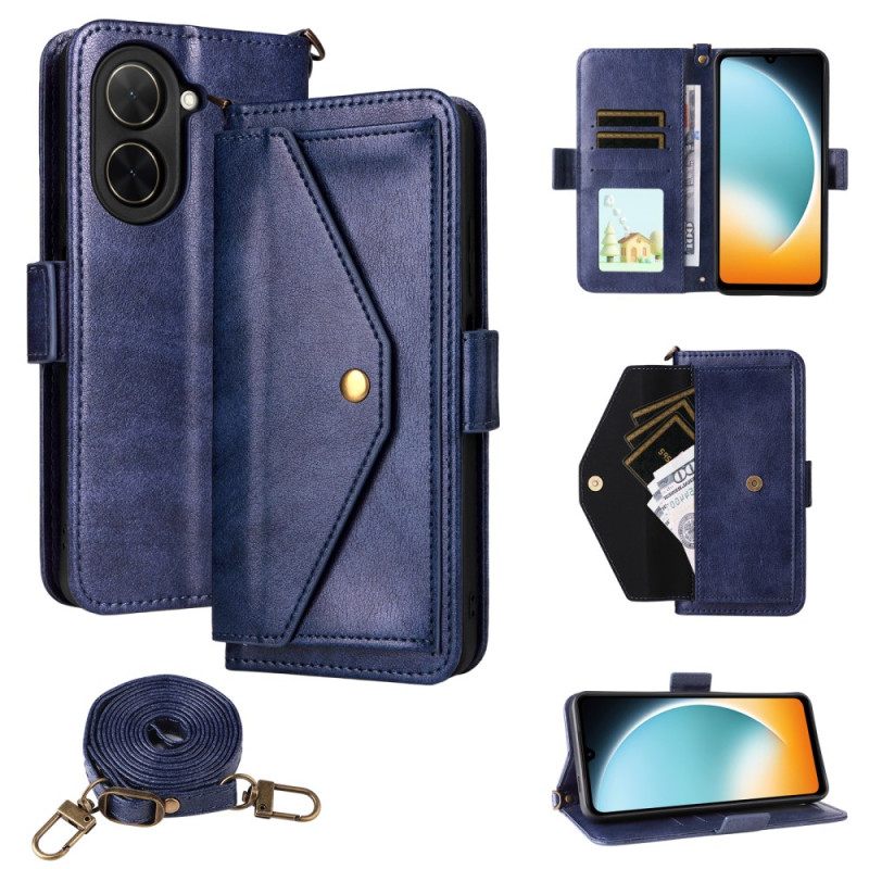 Δερματινη Θηκη Poco C71 Πορτοφόλι Ώμου Σιλικόνης