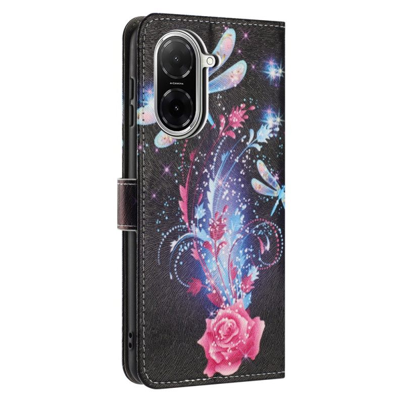 Δερματινη Θηκη Poco C71 Πτήση Λιβελούλων Σιλικόνης