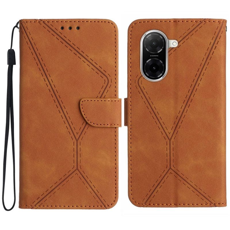 Δερματινη Θηκη Poco C71 Σκοινιά Και Λάστιχα Σιλικόνης