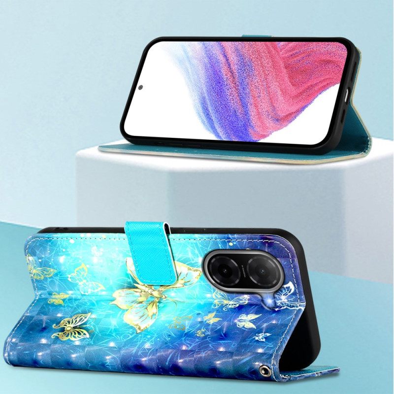 Δερματινη Θηκη Poco C71 Χρυσές Πεταλούδες