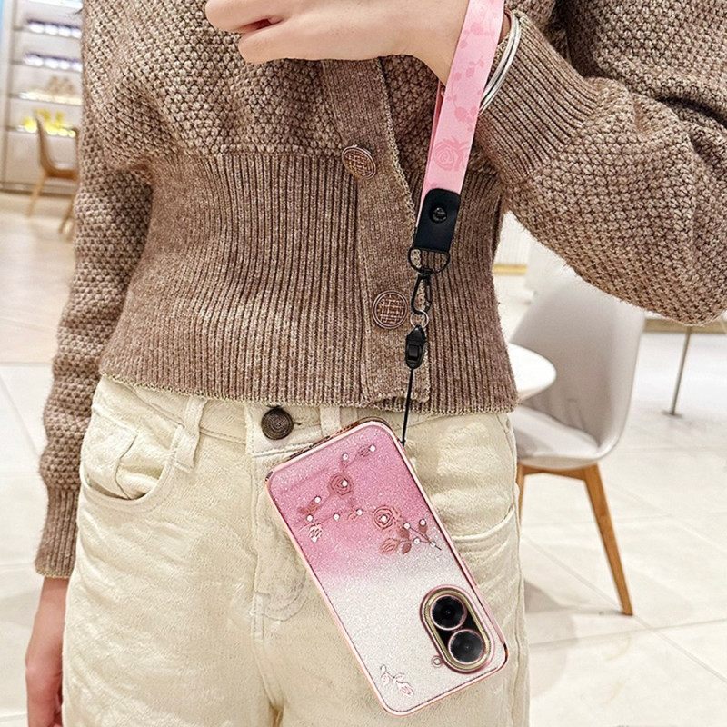 Κάλυμμα Poco C71 Λουλούδια Στρας Και Λουράκια Kadem