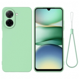 Κάλυμμα Poco C71 Υγρή Σιλικόνη Με Κορδόνι