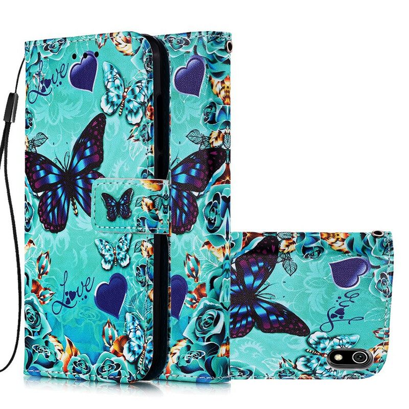 Κάλυμμα Xiaomi Redmi 7A με κορδονι Love Butterflies Strappy