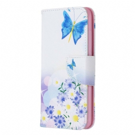 Θήκη Flip Xiaomi Redmi 7A Ζωγραφισμένες Πεταλούδες Και Λουλούδια