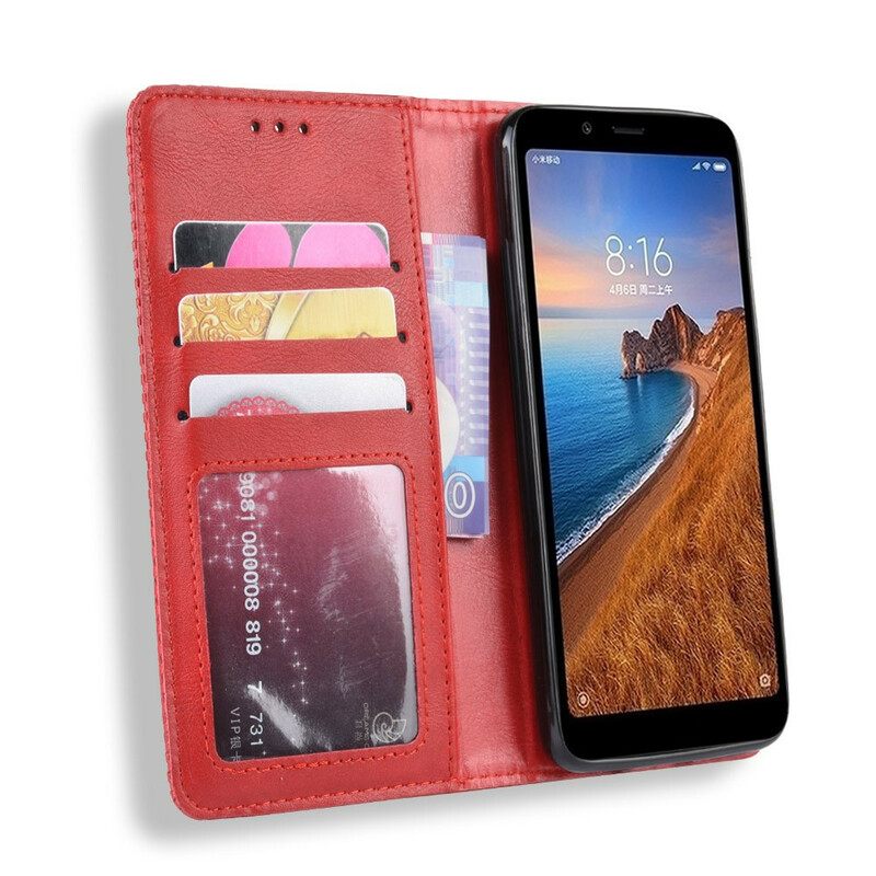 θηκη κινητου Xiaomi Redmi 7A Θήκη Flip Στυλιζαρισμένο Vintage Δερμάτινο Εφέ