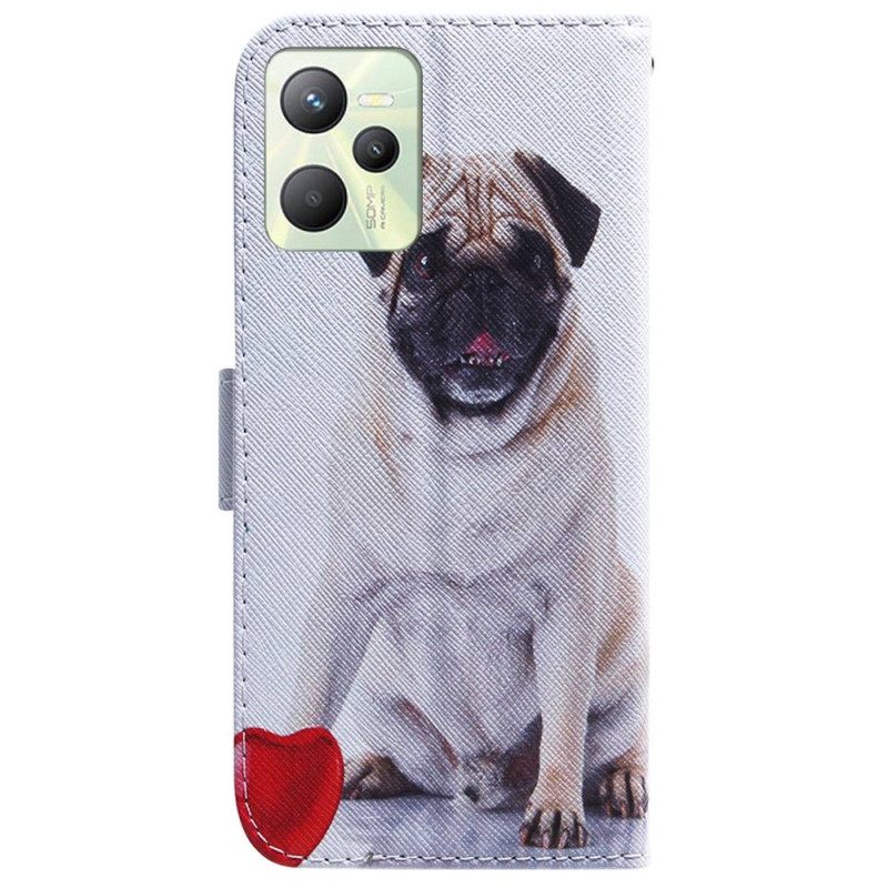 Θήκη Flip Realme C35 Pug Dog