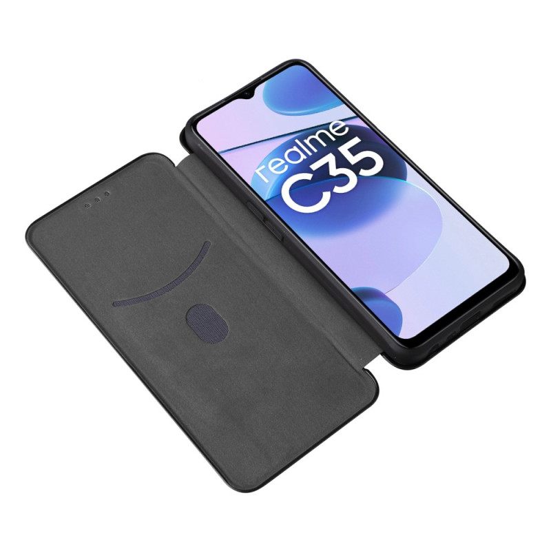 θηκη κινητου Realme C35 Θήκη Flip Δαχτυλίδι Από Ανθρακόνημα