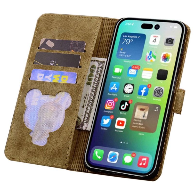 Κάλυμμα iPhone 14 Pro με κορδονι Cat Strappy Print