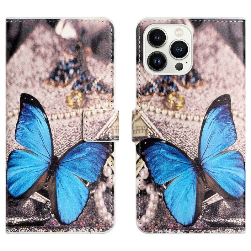 Κάλυμμα iPhone 14 Pro Μπλε Πεταλούδα