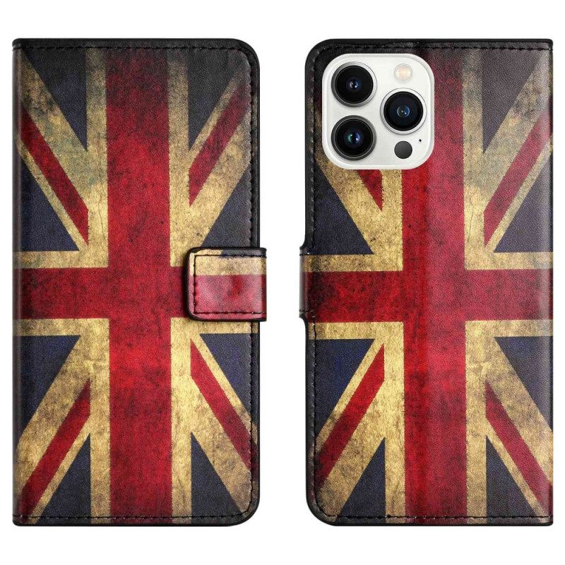 Κάλυμμα iPhone 14 Pro Vintage Αγγλική Σημαία