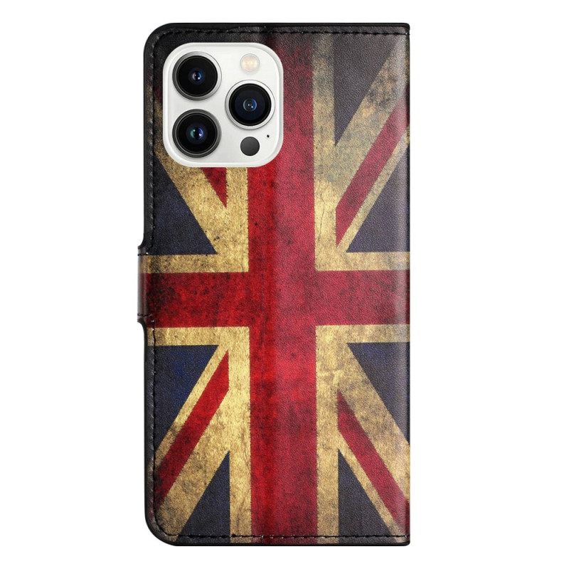Κάλυμμα iPhone 14 Pro Vintage Αγγλική Σημαία