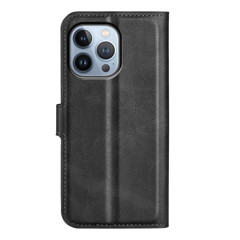Θήκη Flip iPhone 14 Pro Λεπτές Ραφές