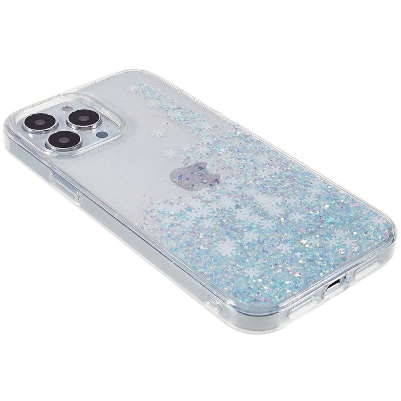 Θήκη iPhone 14 Pro Νιφάδες Γκλίτερ