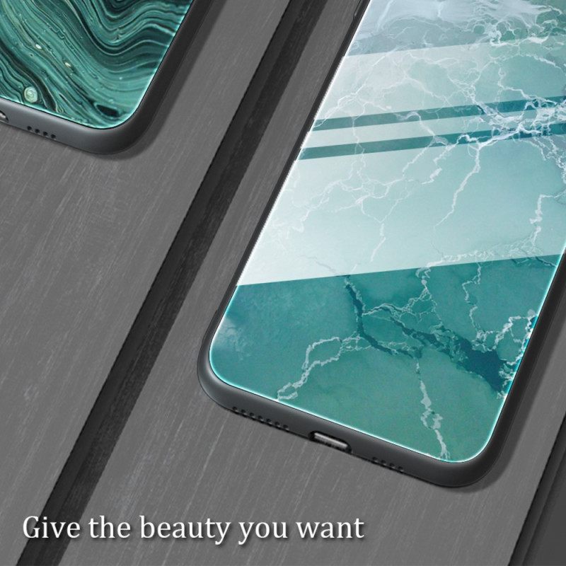 Θήκη iPhone 14 Pro Χρώματα Μαρμάρου Σκληρυμένο Γυαλί